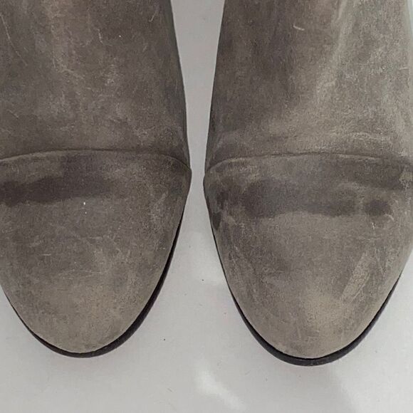 Rag & Bone Women's Margot Gray Suede Double Zip Block Heeled Ankle Boots Sz 39/8 - Picture 4 of 11